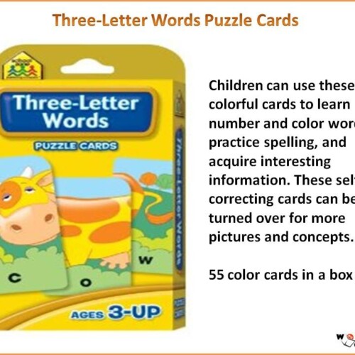 Three- Letter Words Puzzle Cards