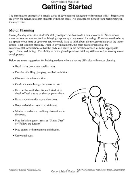 Activities for Fine motor skills development. Pre K - 1