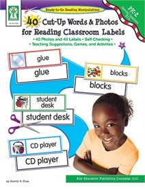 40 Cut-Up Words & Photos for Reading Classroom Labels, Grades PK - 2