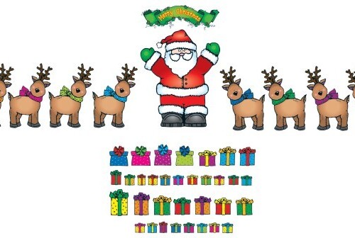 Santa n' reindeer bulleting board