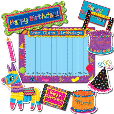 Poppin' Patterns Birthday Bulletin Board CTP4041