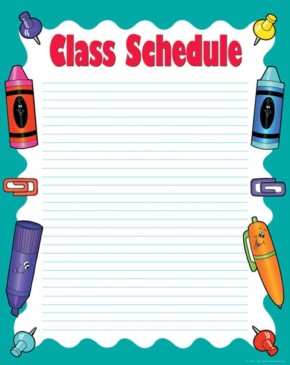 Class Schedule Chart – englishwooks