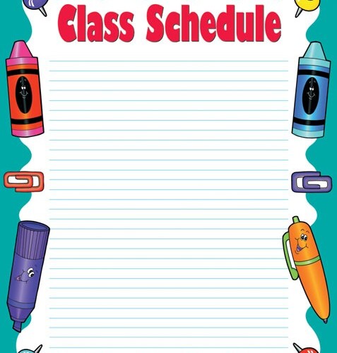 Class Schedule Chart