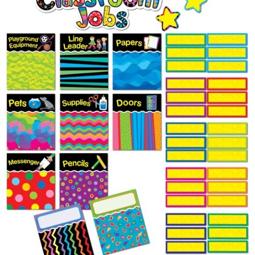 Poppin' Patterns Classroom Jobs Mini Bulletin Board Set