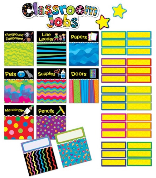 Poppin' Patterns Classroom Jobs Mini Bulletin Board Set