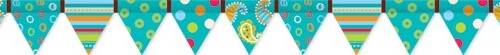 Dots on Turquoise Pennant Border
