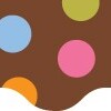 Dots on Chocolate Wavy Border