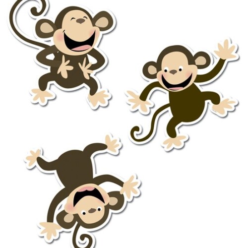 Monkeys 10" Jumbo Designer Cut-Outs