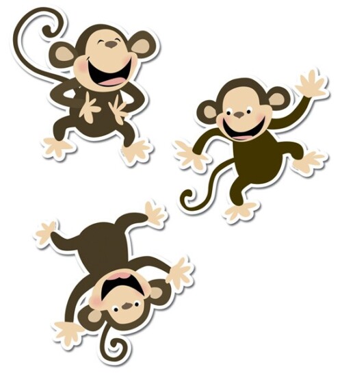 Monkeys 10" Jumbo Designer Cut-Outs