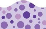 Scalloped Trimmer, Purple Polka Dots