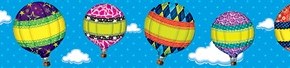 Hot Air Balloons Straight Border Trim
