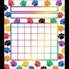Colorful Paw Prints Incentive Chart TCR4773