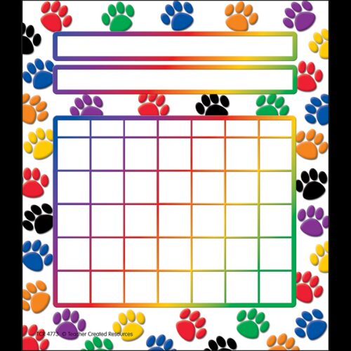 Colorful Paw Prints Incentive Chart TCR4773